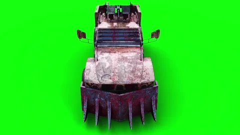 Zombie car very fast driving. Apocalyptic concept. Green screen isolate. Stock-Footage 304685123