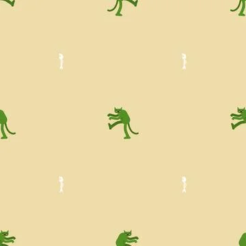 Zombie cat pattern seamless. Zombi pet background. Vector texture Illustrazione stock