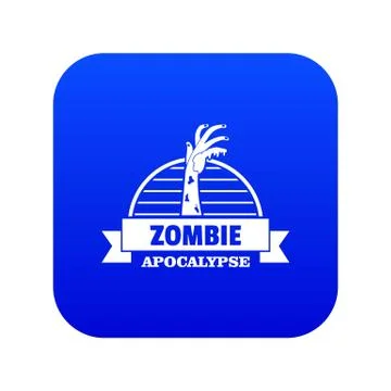 Zombie catching icon blue vector Stock Illustration