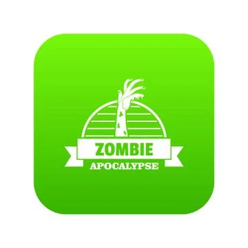 Zombie catching icon green vector Stock Illustration