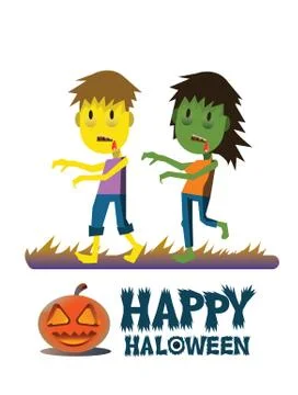 Zombie characters. Stock Illustration