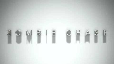 Zombie chase 3D title animation white text on a white background Stock Footage 299702663