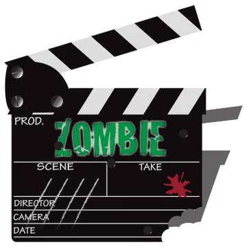 Zombie Clapper Board Bullets Illustrazione stock