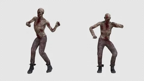 Zombie dance – 3d render looped with alpha channel. Stock Footage 279140754