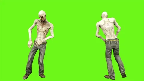 Zombie dance - seperated on green screen. Loopable. 4k. Stock Footage 87554811