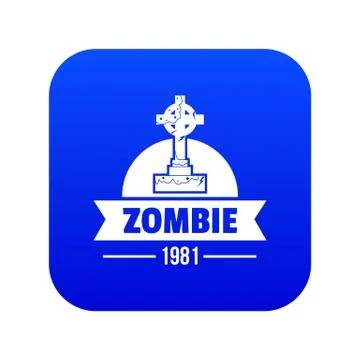 Zombie dark icon blue vector Illustrazione stock