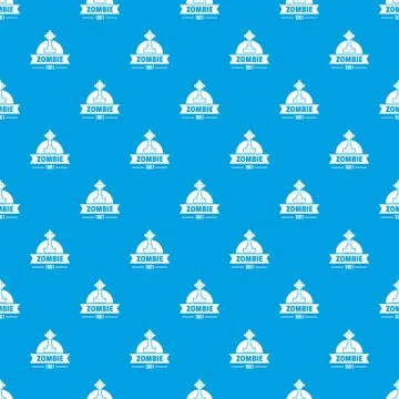 Zombie dark pattern vector seamless blue Stock Illustration