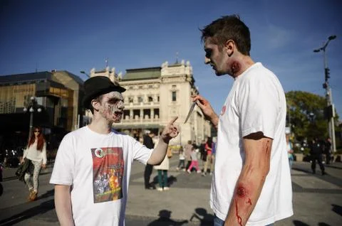 Zombie day of walking dead Stock Photos
