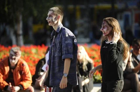 Zombie day of walking dead Foto stock