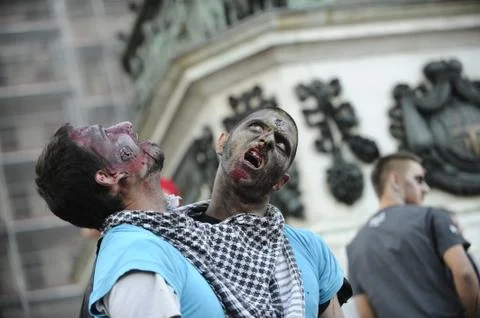 Zombie day of walking dead Stock Photos