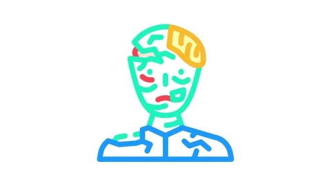 Zombie dead color icon animation Stock Footage 327272103