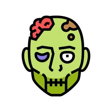 Zombie dead color icon vector illustration 스톡 일러스트