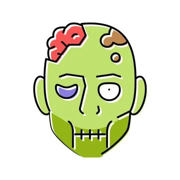 Zombie dead color icon vector illustration 스톡 일러스트