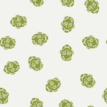 Zombie dead glyph seamless pattern Stock Illustration