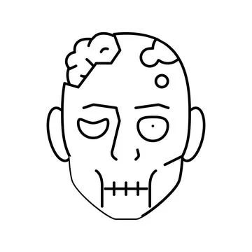 Zombie dead line icon vector illustration Illustrazione stock