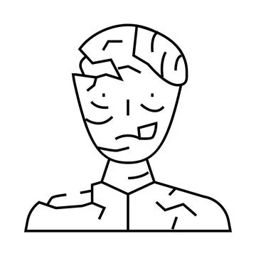 Zombie dead line icon vector illustration Stock Illustration