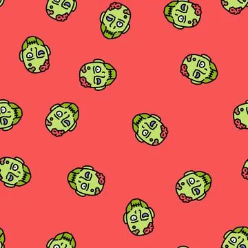 Zombie dead vector seamless pattern Illustrazione stock