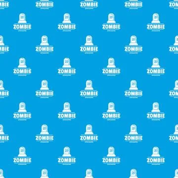 Zombie death pattern seamless blue 스톡 일러스트