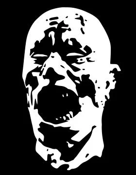 Zombie demon screams head. Vector illustration. Stock Illustration