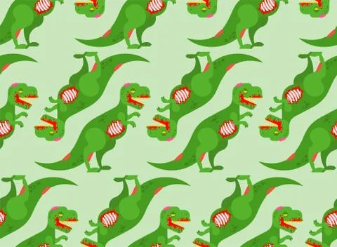 Zombie Dinosaur pattern seamless. Dino green monster background. vector textu Illustrazione stock