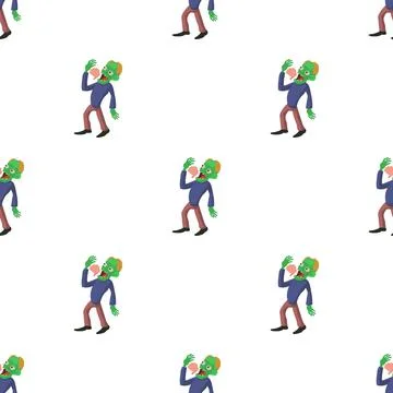 Zombie is eating brains pattern seamless vector Illustrazione stock