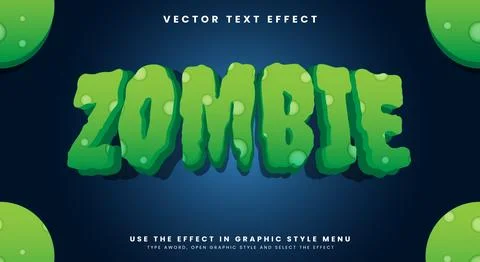 Zombie editable text effect Template Stock Illustration