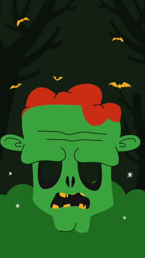 Zombie Emerging from Swamp at Night with Bats Flying. Stock Footage 318171953