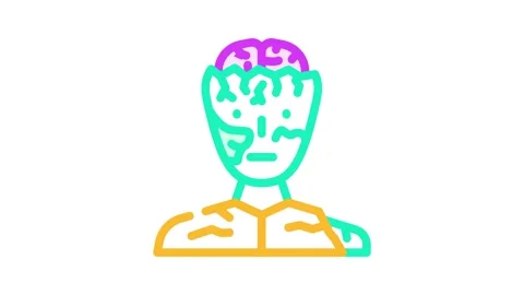 Zombie evil color icon animation Stock Footage 327272104