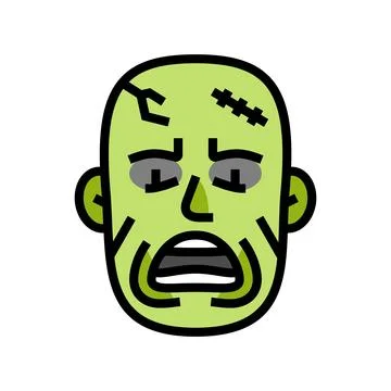 Zombie evil color icon vector illustration Stock Illustration