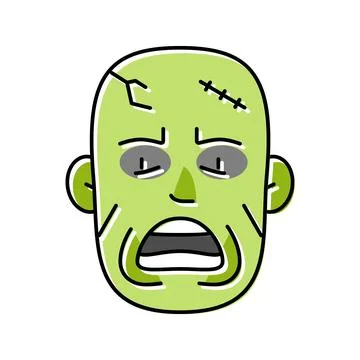 Zombie evil color icon vector illustration Stock Illustration