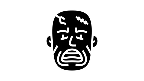 Zombie evil glyph icon animation Stock Footage 326159392