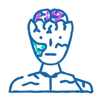 Zombie evil icon doodle illustration Stock Illustration
