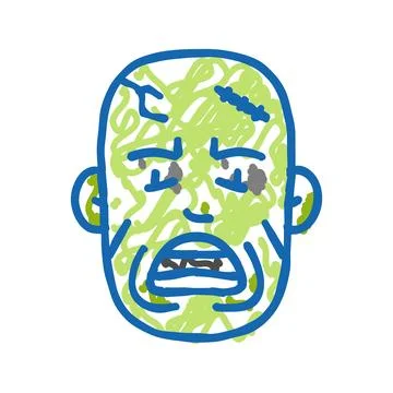 Zombie evil icon doodle illustration 스톡 일러스트