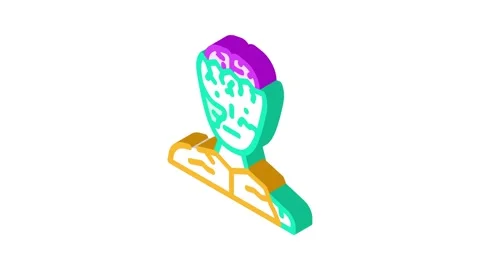 Zombie evil isometric icon animation Stock Footage 327294942