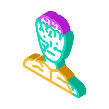 Zombie evil isometric icon vector illustration Stock Illustration