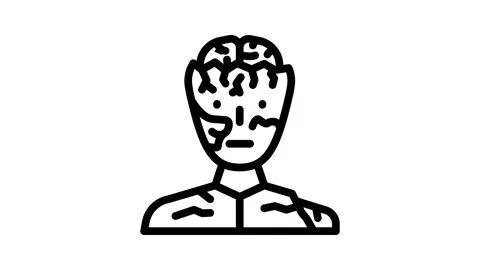 Zombie evil line icon animation Stock Footage 326766478