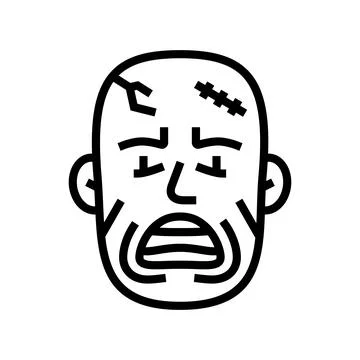 Zombie evil line icon vector illustration イラスト素材