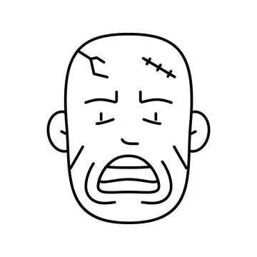 Zombie evil line icon vector illustration 스톡 일러스트