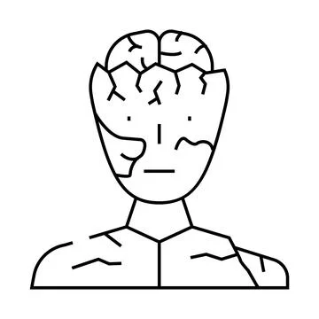 Zombie evil line icon vector illustration Stock Illustration