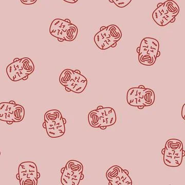 Zombie evil line seamless pattern Stock Illustration