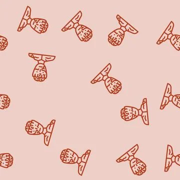 Zombie evil line vector seamless pattern Stock Illustration