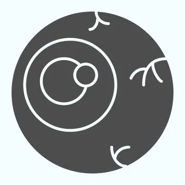 Zombie eye solid icon. Celebration party joke, horror eyeball with blood threads Stock Illustration