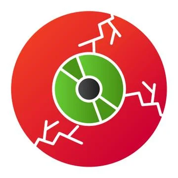 Zombie eyeball flat icon. Monster or human eye. Halloween party vector design Stock Illustration
