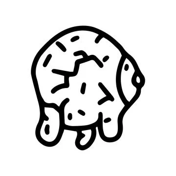 Zombie eyeball line vector doodle simple icon Stock Illustration