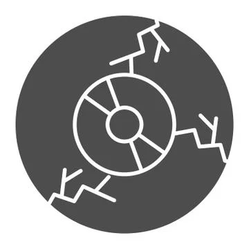 Zombie eyeball solid icon. Monster or human eye. Halloween party vector design Stock Illustration