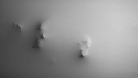 Zombie face and skull face move behind the fabric Stock Footage 317616161