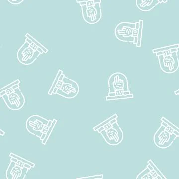 Zombie fear line vector seamless pattern 스톡 일러스트