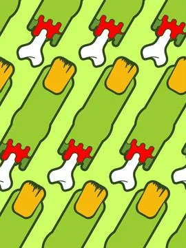 Zombie finger pattern seamless. Green finger and bone background. Illustrazione stock