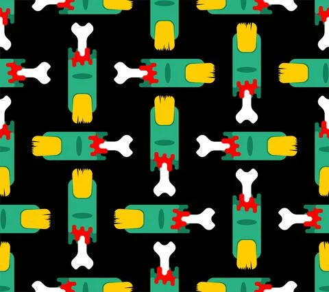 Zombie finger pattern seamless. Green finger and bone background. Illustrazione stock