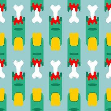 Zombie finger pattern seamless. Green finger and bone background. Illustrazione stock